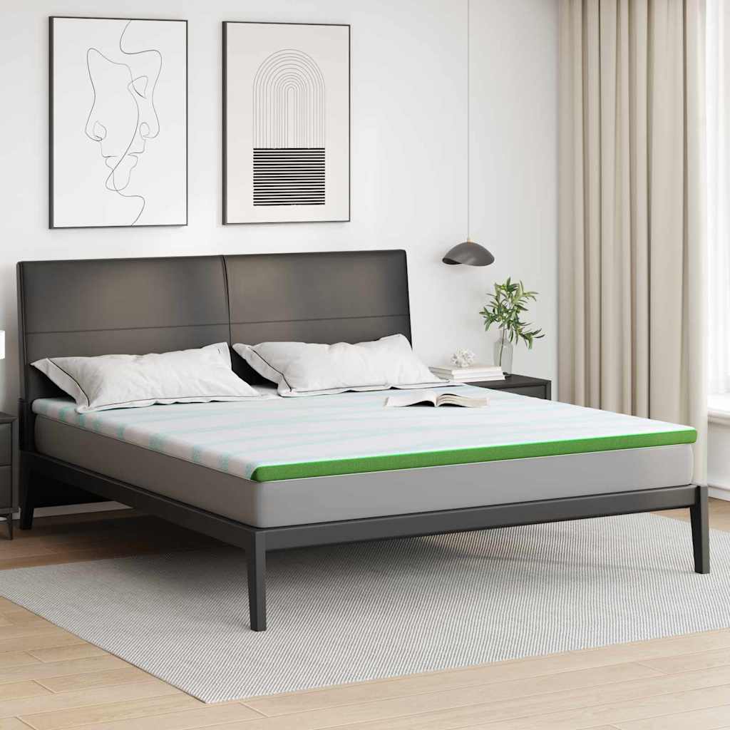 vidaXL Στρώμα επικάλυψης Λευκό και Πράσινο 180 x 200 cm