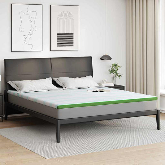 vidaXL Στρώμα επικάλυψης Λευκό και Πράσινο 180 x 200 cm
