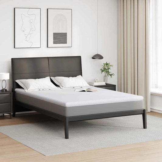 vidaXL Στρώμα επικάλυψης Λευκό 160 x 200 cm Υφασμα Jacquard
