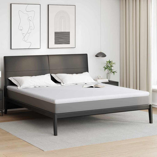 vidaXL Στρώμα επικάλυψης Λευκό 200 x 200 cm Υφασμα Jacquard