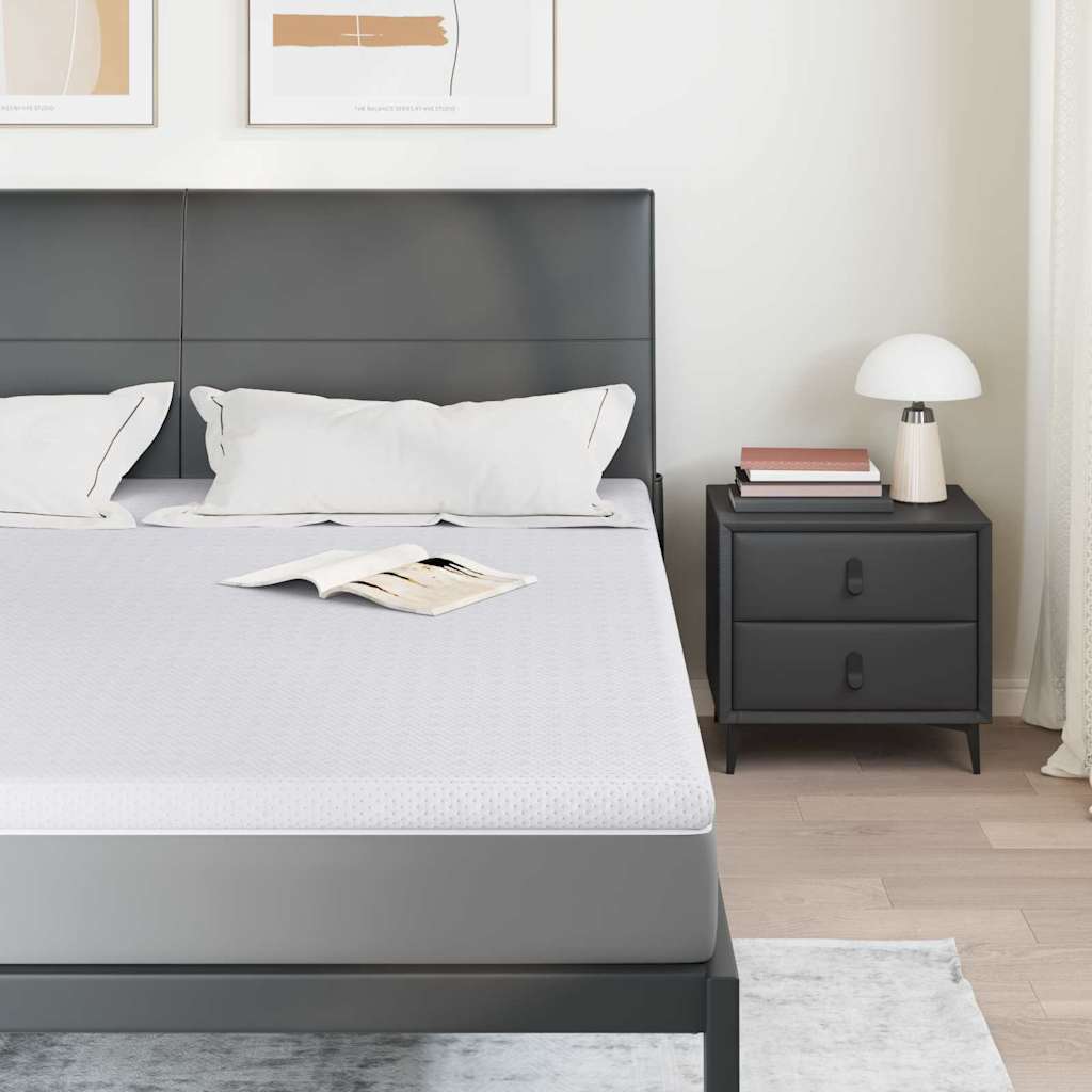 vidaXL Στρώμα επικάλυψης Λευκό 200 x 200 cm Υφασμα Jacquard