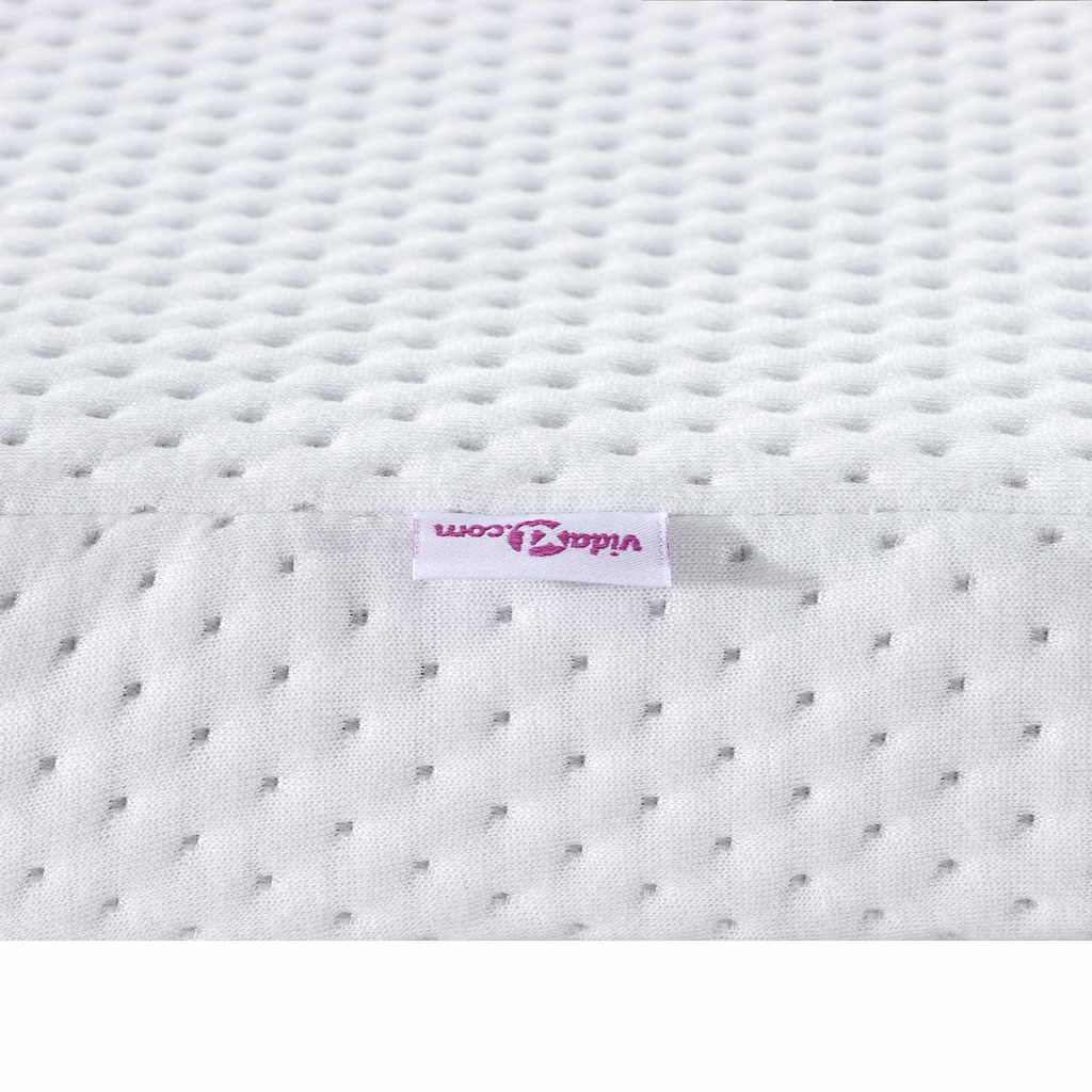 vidaXL Στρώμα επικάλυψης Λευκό 90 x 200 cm Υφασμα Jacquard