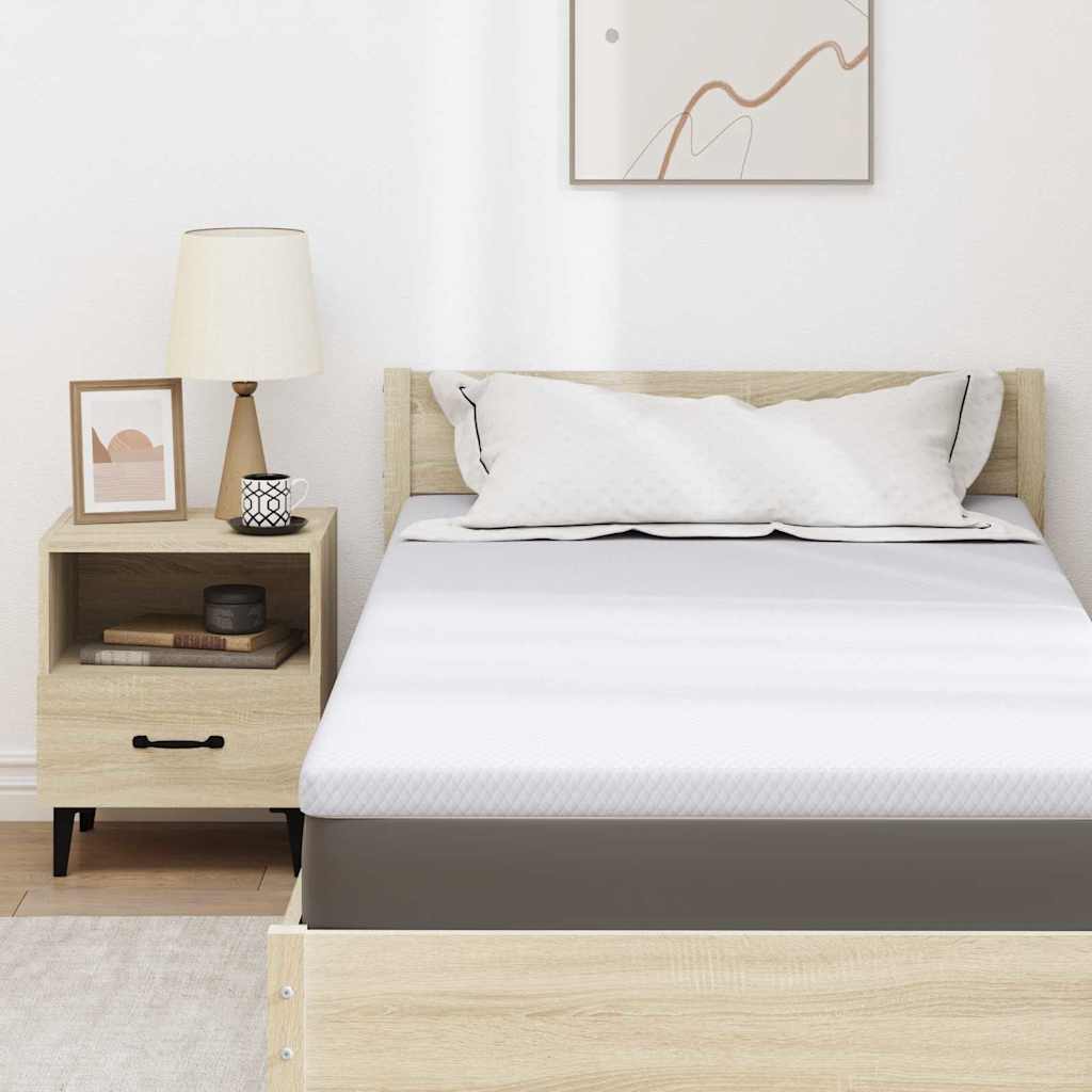 vidaXL Στρώμα επικάλυψης Λευκό 90 x 190 cm Υφασμα Jacquard