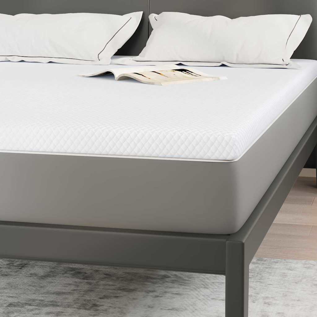 vidaXL Στρώμα επικάλυψης Λευκό 160 x 200 cm Υφασμα Jacquard