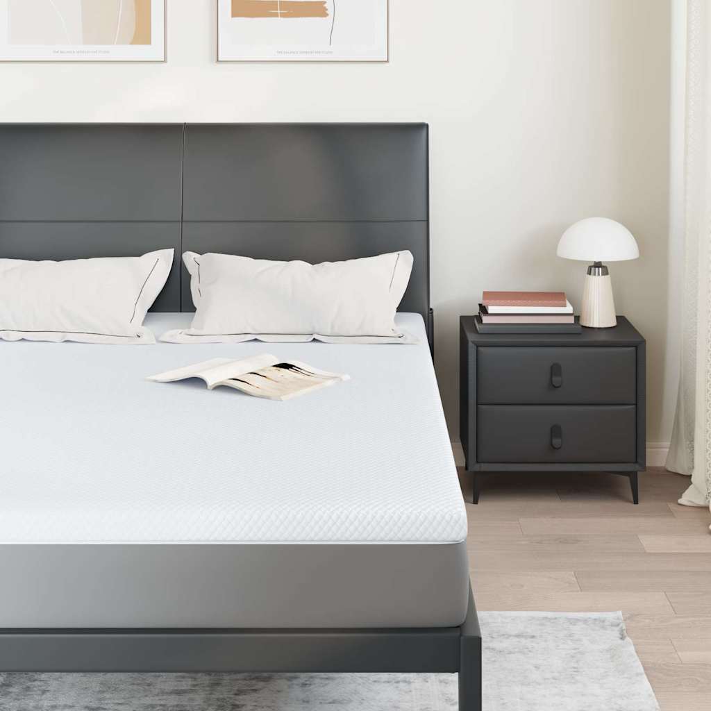 vidaXL Στρώμα επικάλυψης Λευκό 160 x 200 cm Υφασμα Jacquard