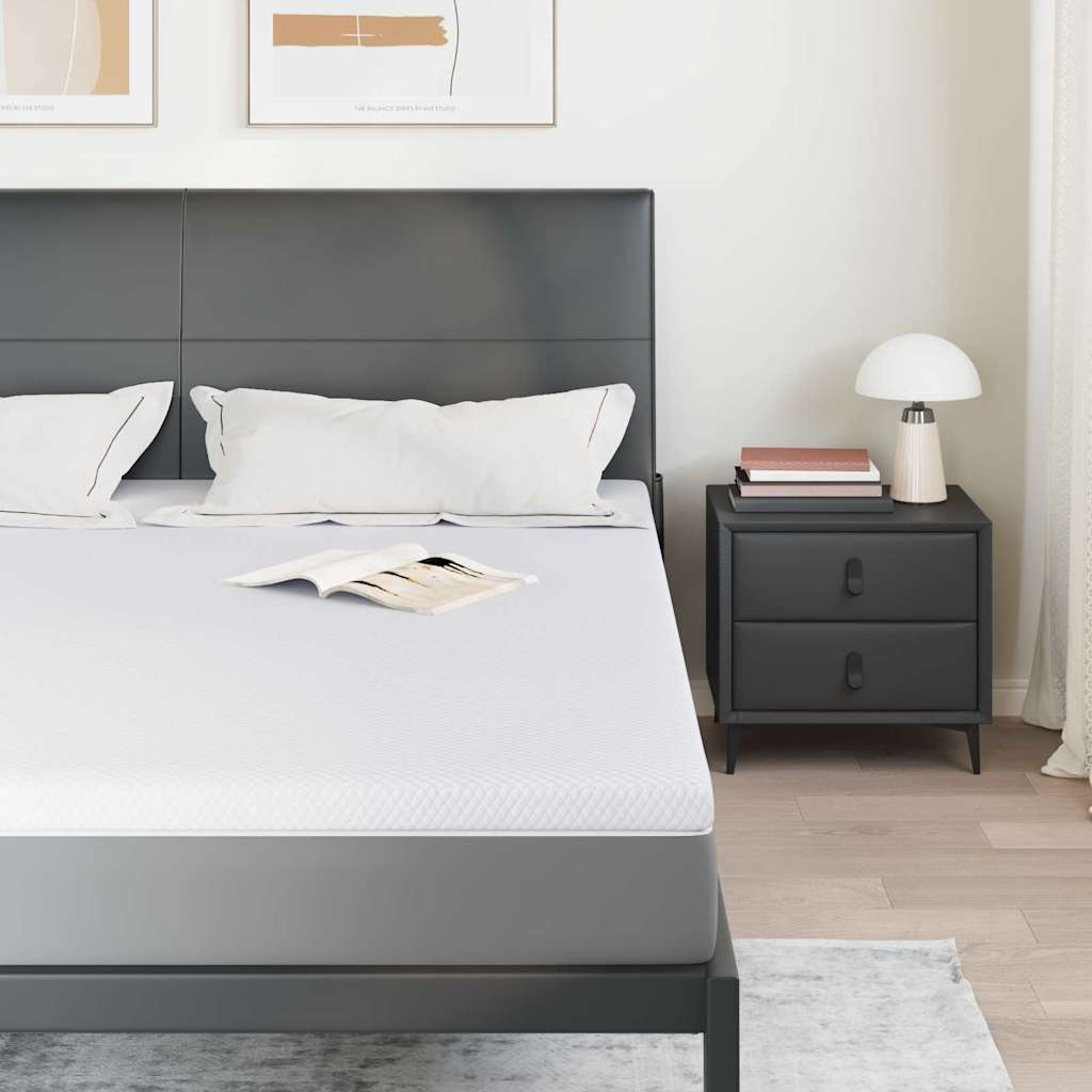 vidaXL Στρώμα επικάλυψης Λευκό 180 x 200 cm Υφασμα Jacquard