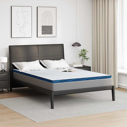 vidaXL Στρώμα επικάλυψης Λευκό 140 x 200 cm Ζακάρ ύφασμα