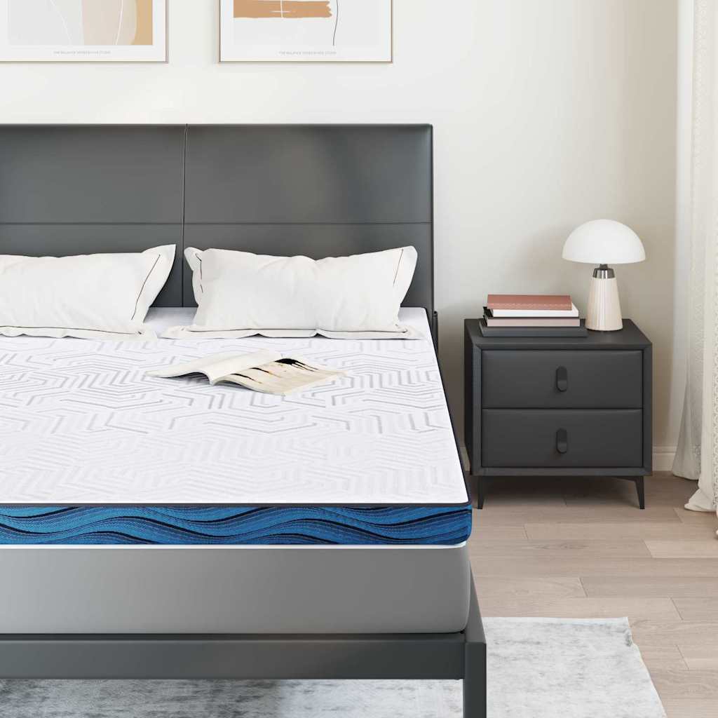 vidaXL Στρώμα επικάλυψης Λευκό 160 x 200 cm Ζακάρ ύφασμα