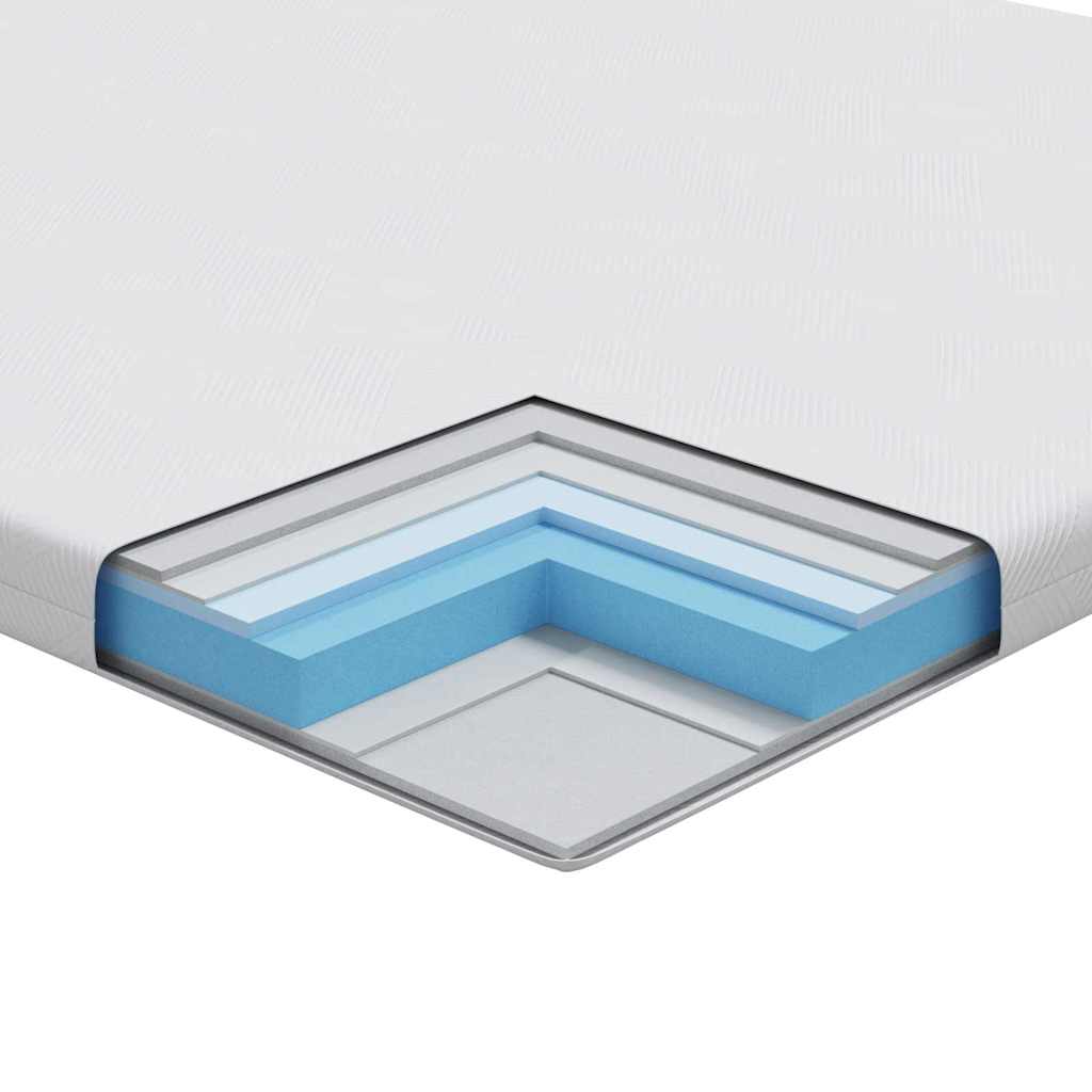 vidaXL Στρώμα επικάλυψης Λευκό 90 x 200 cm Ζακάρ ύφασμα