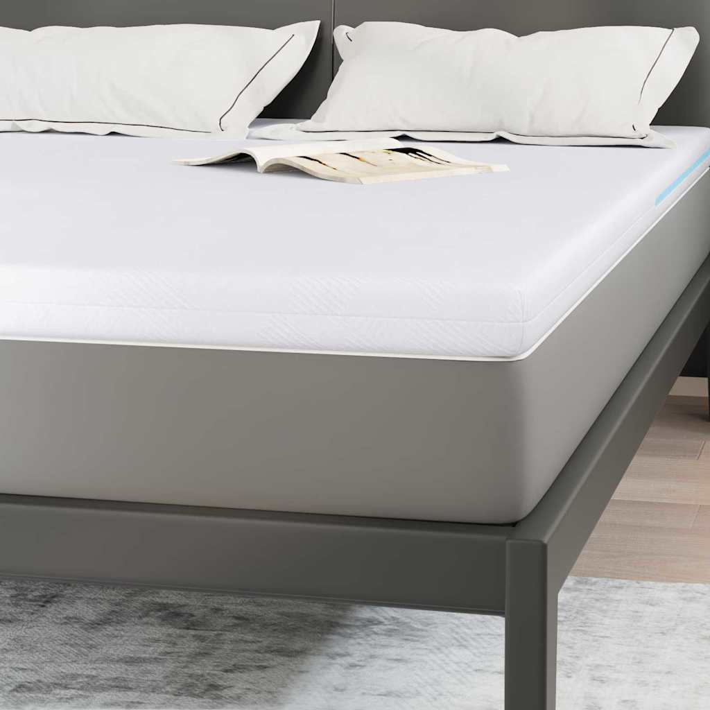 vidaXL Στρώμα επικάλυψης Λευκό 140 x 190 cm Ζακάρ ύφασμα