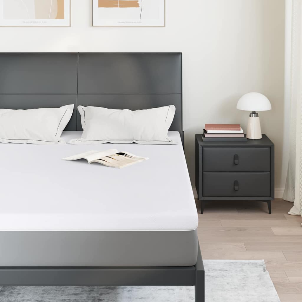 vidaXL Στρώμα επικάλυψης Λευκό 140 x 190 cm Ζακάρ ύφασμα