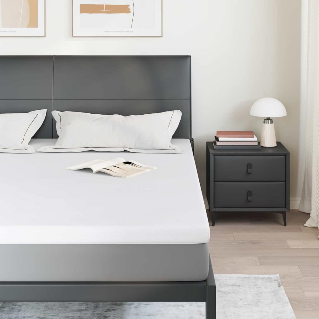 vidaXL Στρώμα επικάλυψης Λευκό 180 x 200 cm Ζακάρ ύφασμα