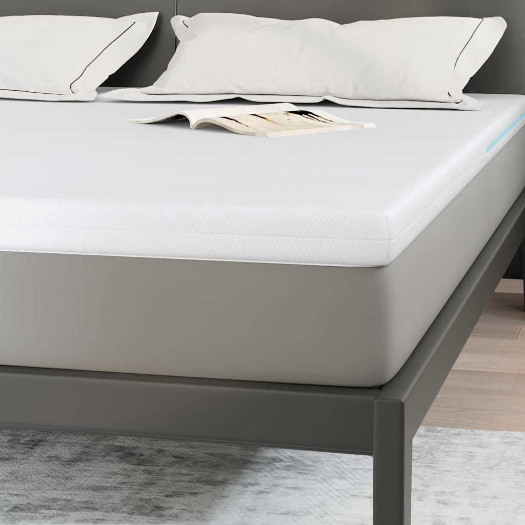 vidaXL Στρώμα επικάλυψης Λευκό 200 x 200 cm Ζακάρ ύφασμα