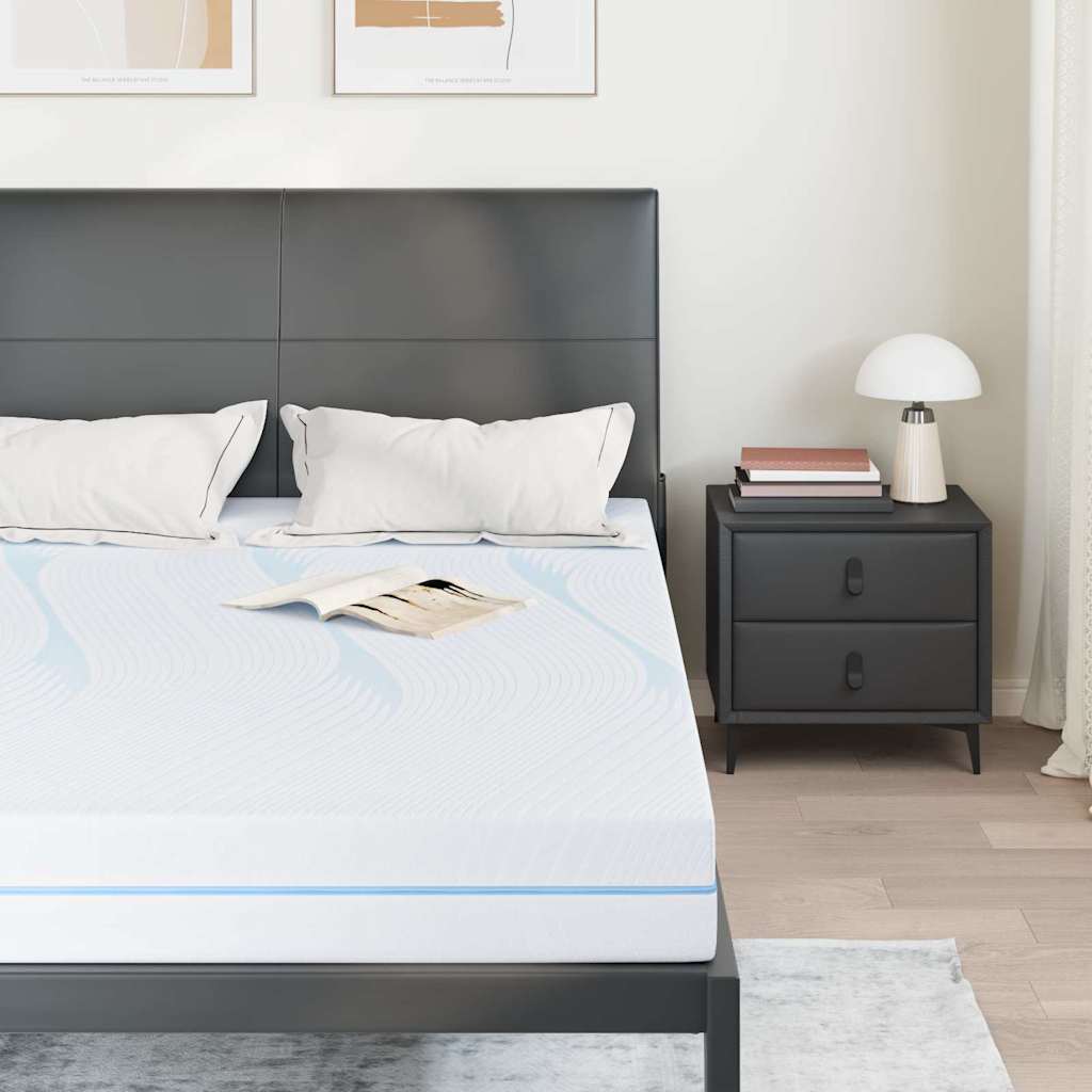 vidaXL Στρώμα Λευκό 140 x 190 cm Ζακάρ ύφασμα