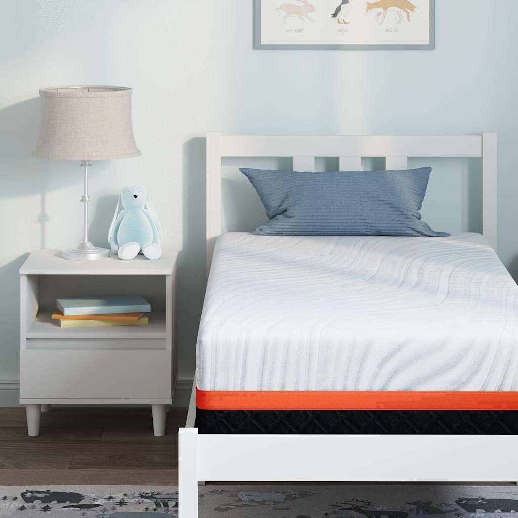 vidaXL Στρώμα Λευκό και Γκρι 80 x 160 cm Αφρός Μνήμης