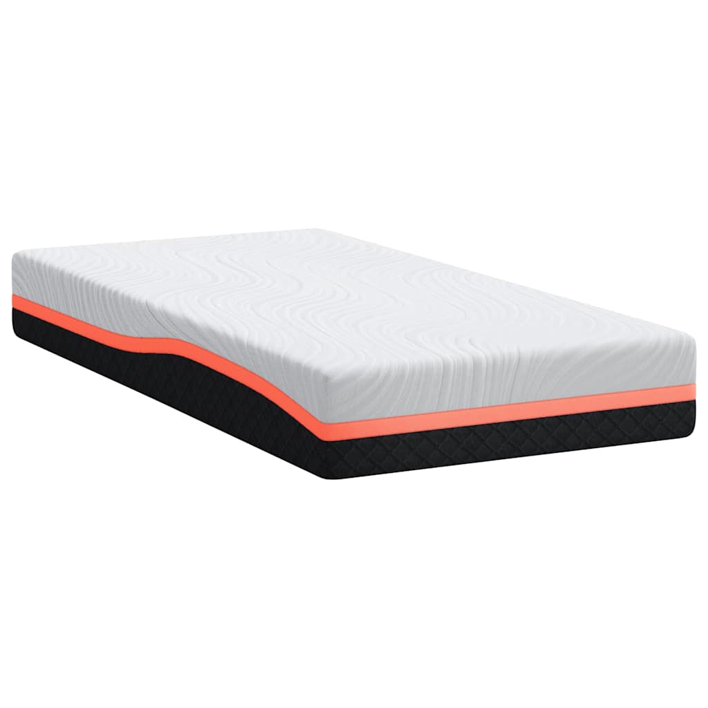 vidaXL Στρώμα Λευκό και Γκρι 90 x 190 cm Αφρός Μνήμης