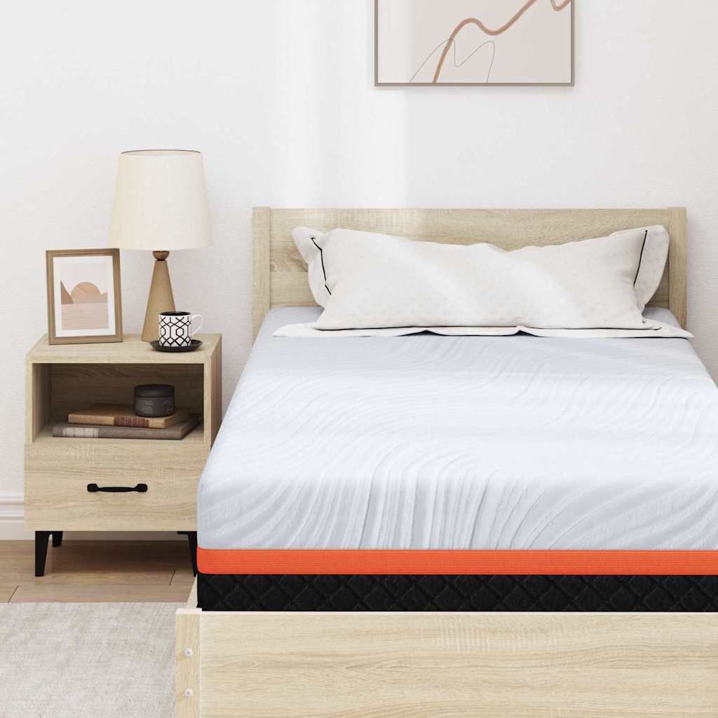 vidaXL Στρώμα Λευκό και Γκρι 120 x 200 cm Αφρός Μνήμης