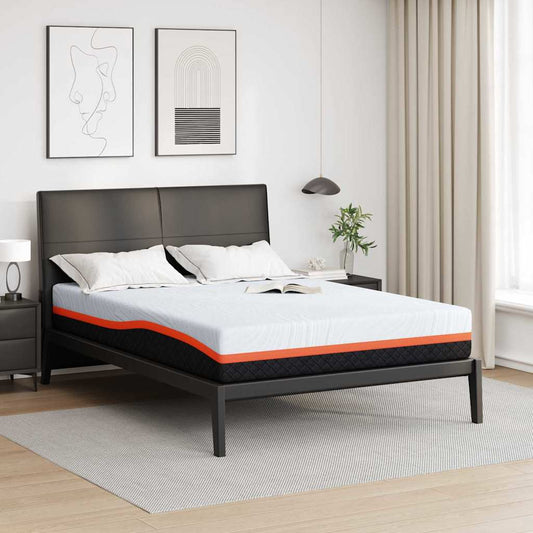 vidaXL Στρώμα Λευκό και Γκρι 140 x 190 cm Ζακάρ ύφασμα