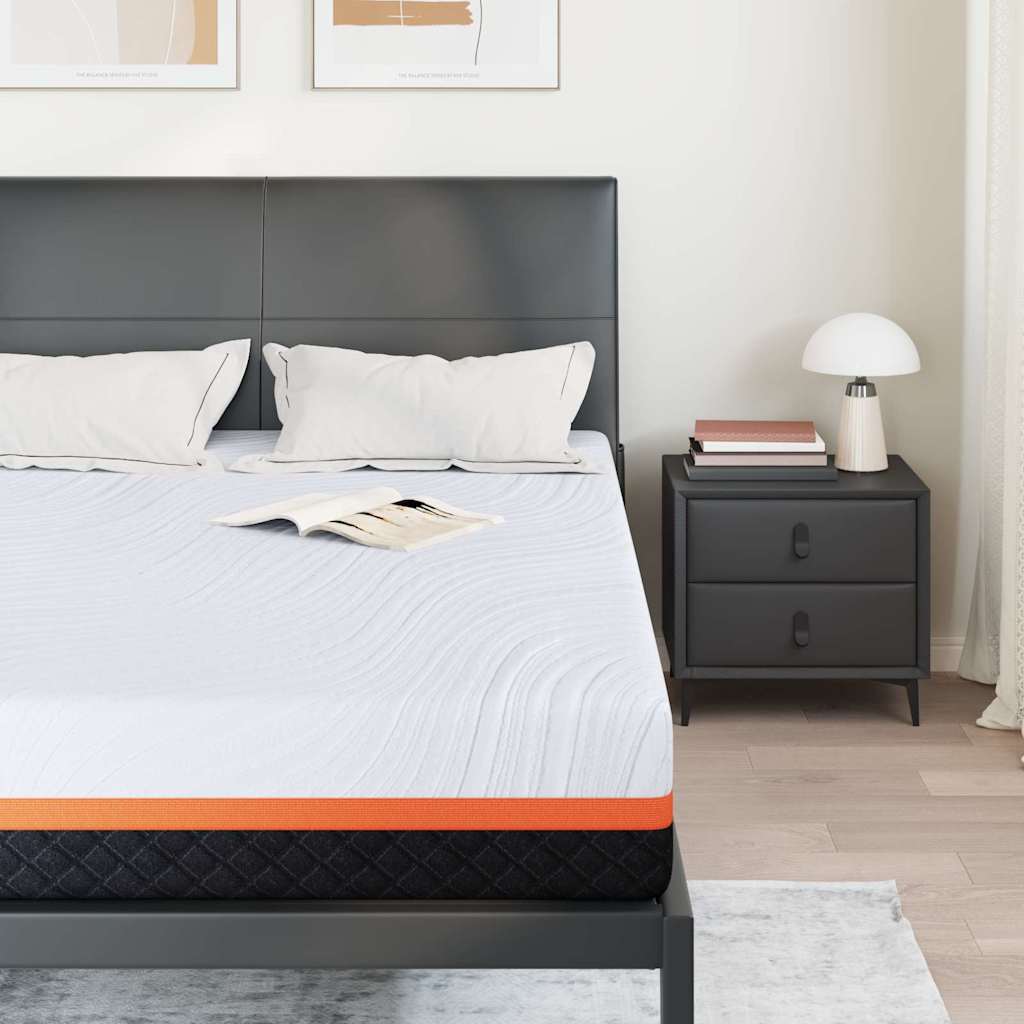 vidaXL Στρώμα Λευκό και Γκρι 140 x 190 cm Αφρός Μνήμης