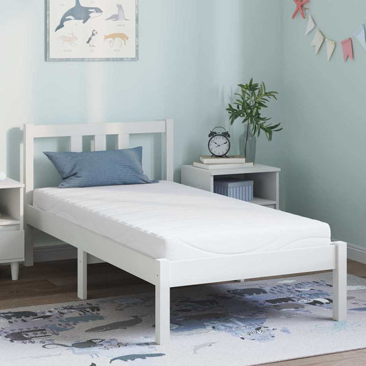 vidaXL Στρώμα Λευκό 80 x 160 cm Ζακάρ ύφασμα