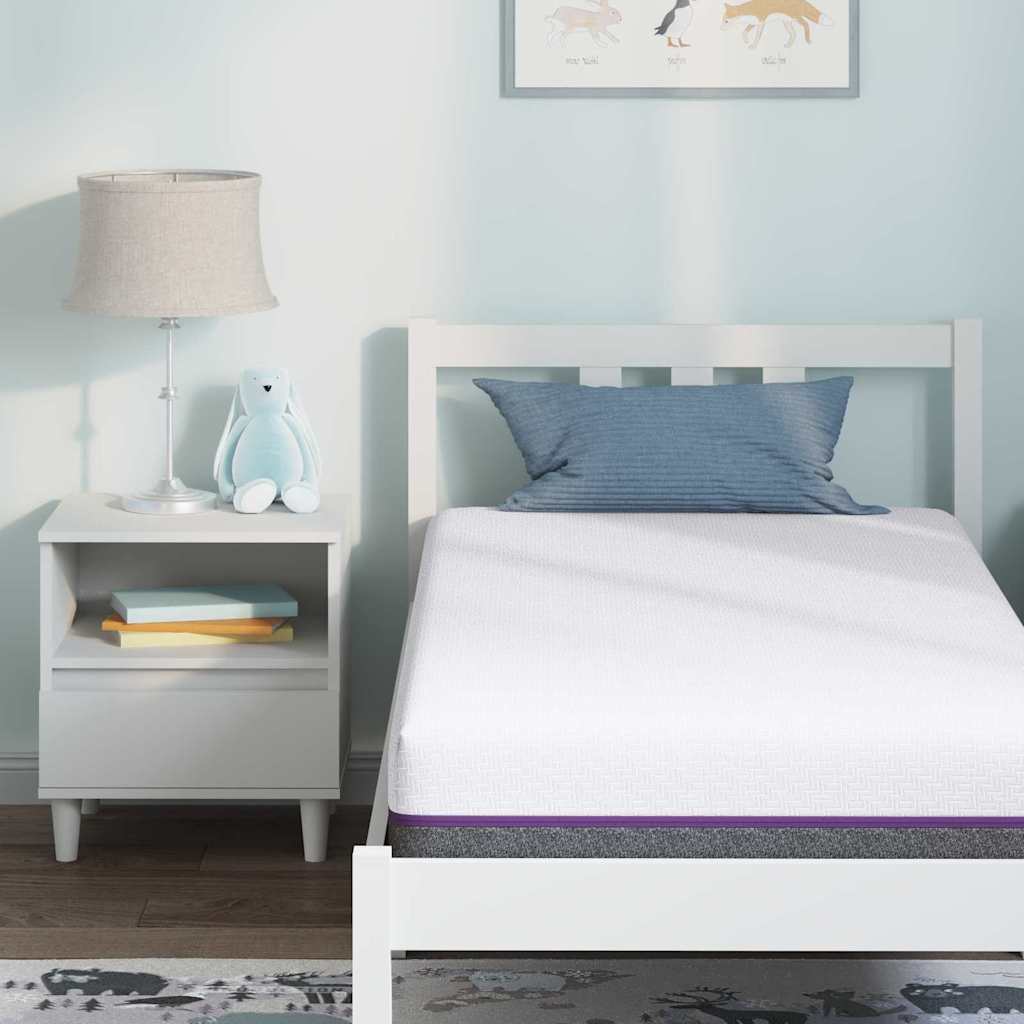 vidaXL Στρώμα Λευκό και Γκρι 80 x 160 cm Αφρός Μνήμης