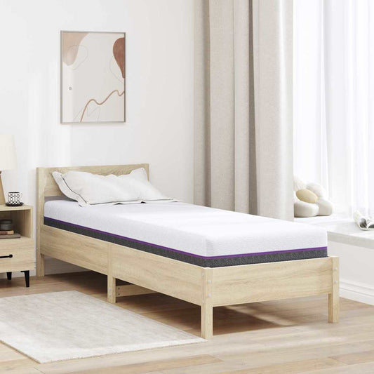 vidaXL Στρώμα Λευκό και Γκρι 80 x 200 cm Ζακάρ ύφασμα