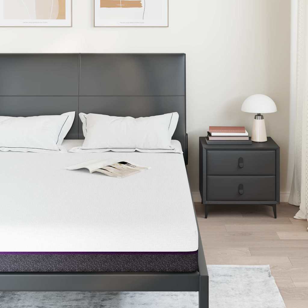 vidaXL Στρώμα Λευκό και Γκρι 160 x 200 cm Αφρός Μνήμης