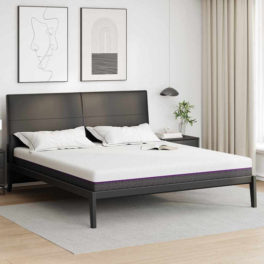 vidaXL Στρώμα Αφρού Μνήμης Μέτριο 200 x 200 cm Λευκό και Γκρι