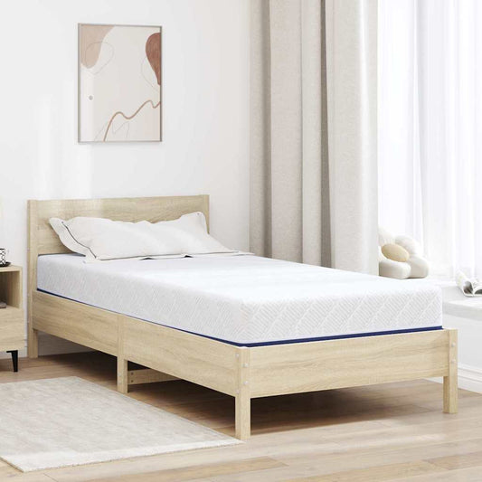 vidaXL Στρώμα Λευκό και Μπλε 120 x 200 cm Ζακάρ ύφασμα