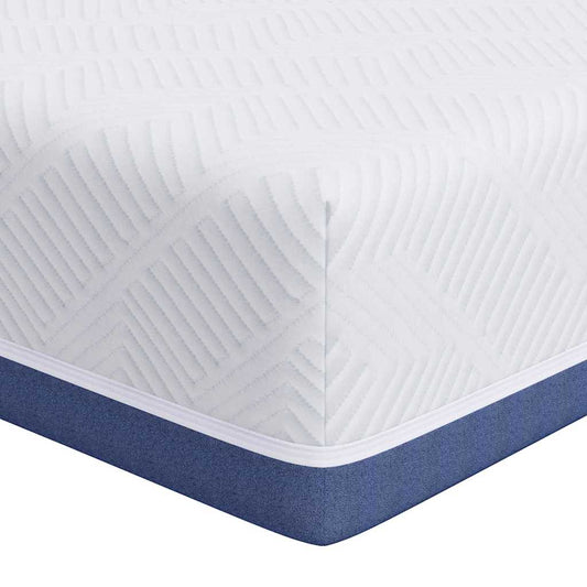 vidaXL Στρώμα Λευκό και Μπλε 140 x 190 cm Ζακάρ ύφασμα