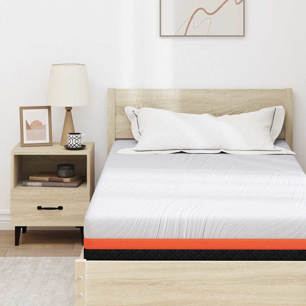 vidaXL Στρώμα Λευκό και Γκρι 90 x 190 cm Τζελ Μνήμης Φόρμα