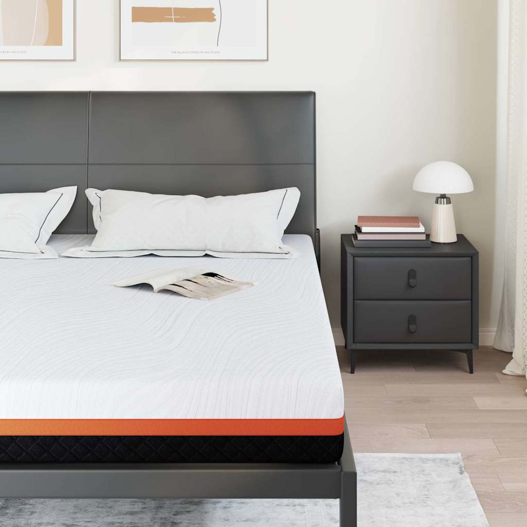 vidaXL Στρώμα Λευκό και Γκρι 180 x 200 cm Τζελ Μνήμης Φόρμα