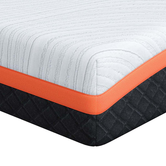 vidaXL Στρώμα Λευκό και Μαύρο 200 x 200 cm Ζακάρ ύφασμα