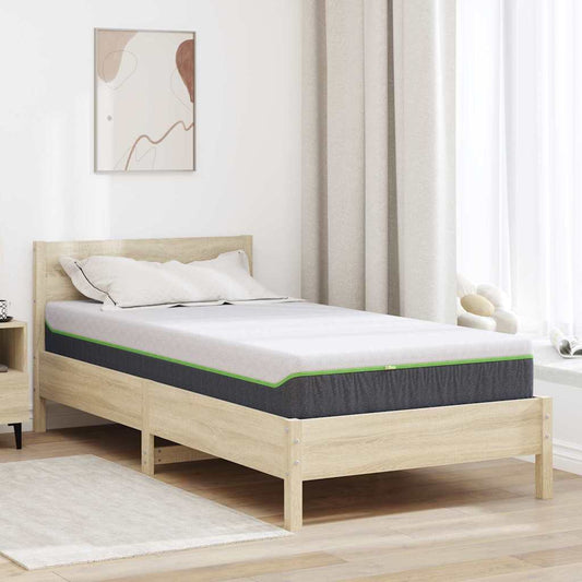 vidaXL Στρώμα Λευκό και Γκρι 120 x 200 cm Ζακάρ ύφασμα