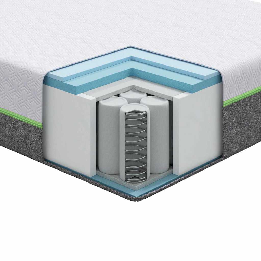 vidaXL Στρώμα Λευκό και Γκρι 140 x 190 cm Τσέπες ελατηρίων