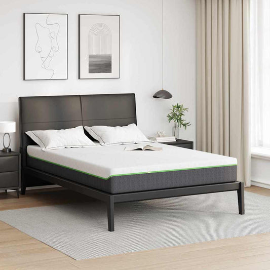 vidaXL Στρώμα Λευκό και Γκρι 140 x 190 cm Ζακάρ ύφασμα