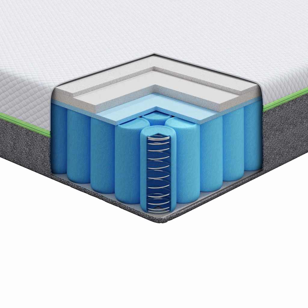 vidaXL Στρώμα Λευκό και Γκρι 70 x 200 cm Τσέπες ελατηρίων