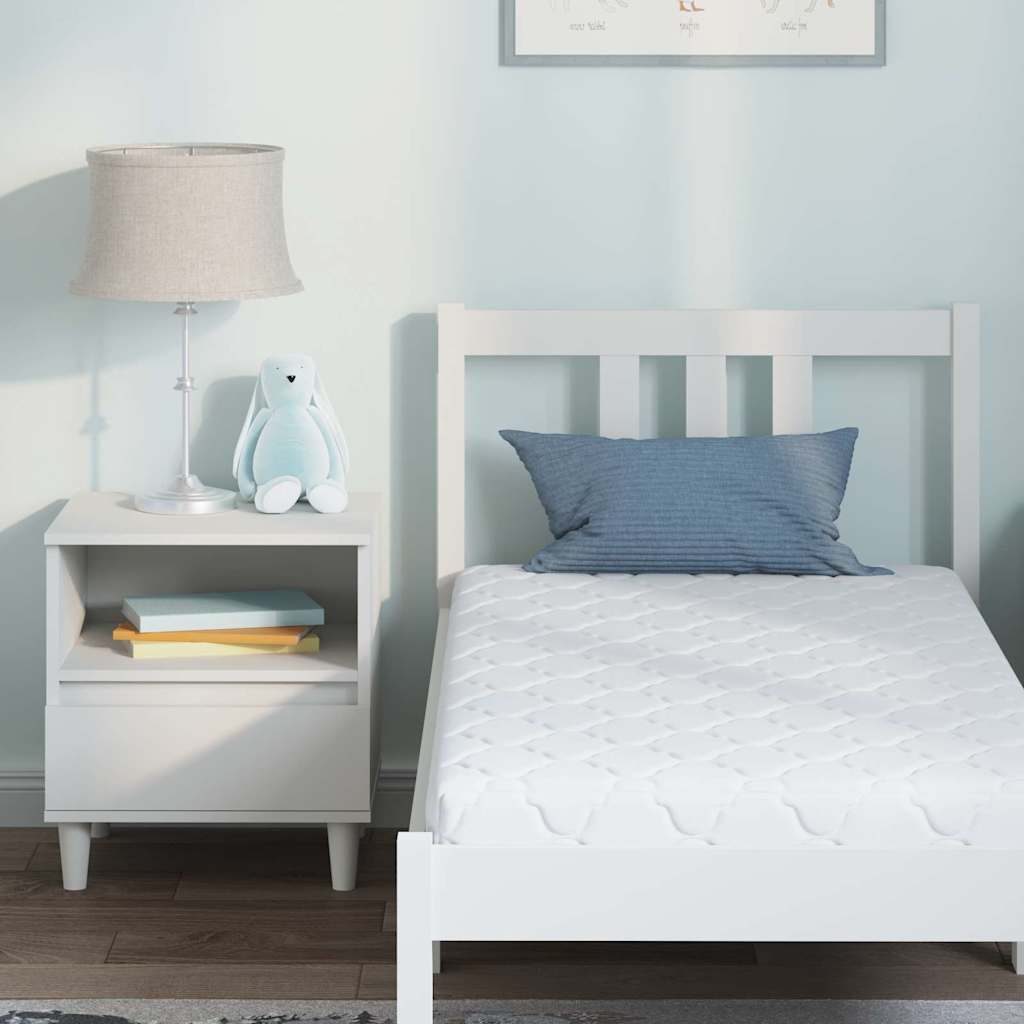 vidaXL Στρώμα Λευκό 70 x 140 cm Ζακάρ ύφασμα