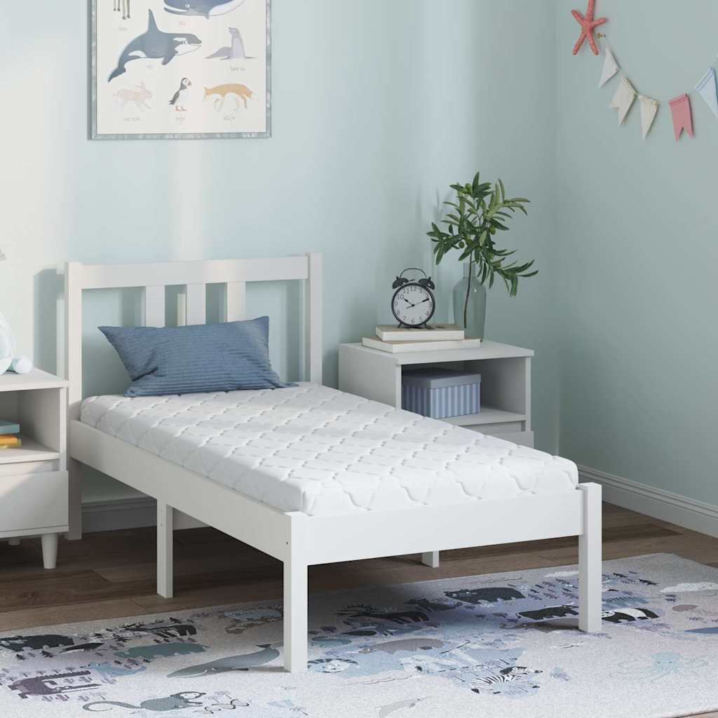 vidaXL Στρώμα Λευκό 70 x 140 cm Ζακάρ ύφασμα