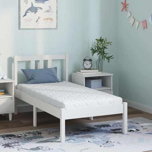 vidaXL Στρώμα Λευκό 70 x 140 cm Ζακάρ ύφασμα