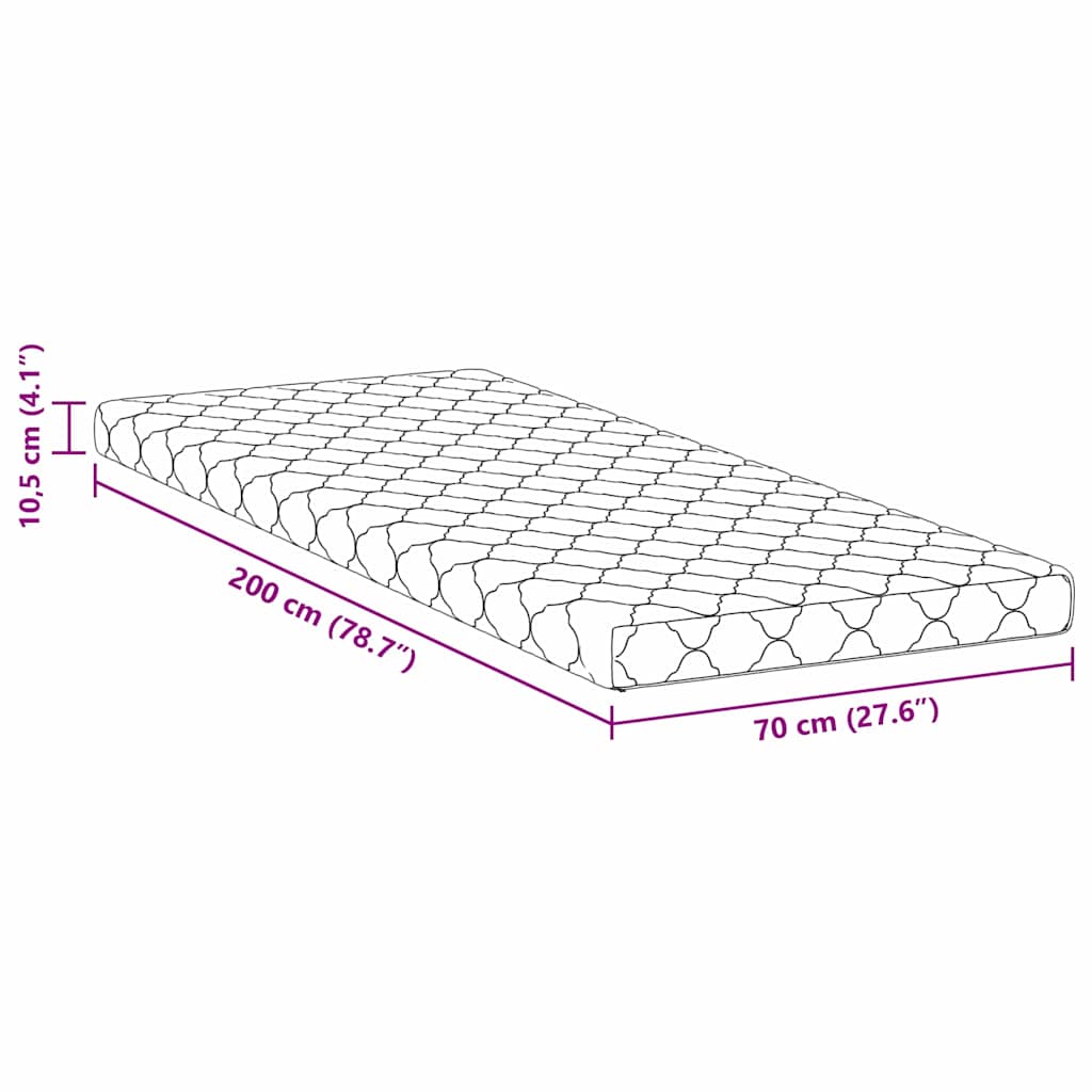vidaXL Στρώμα με Στρώση Καρύδας Λευκό 160 x 80 εκ PU Αφρός