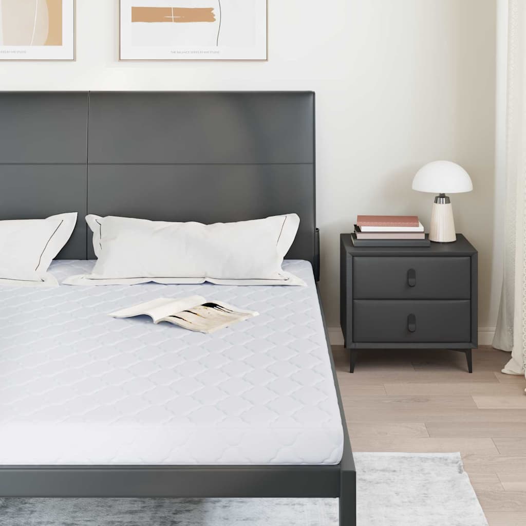 vidaXL Στρώμα με Στρώση Καρύδας Λευκό 200 x 180 cm PU Αφρός