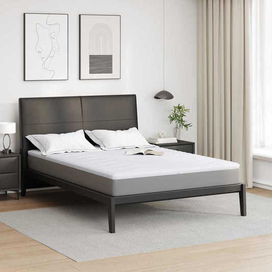 vidaXL Στρώμα επικάλυψης Λευκό 140 x 190 cm Υφασμα Πλεκτό