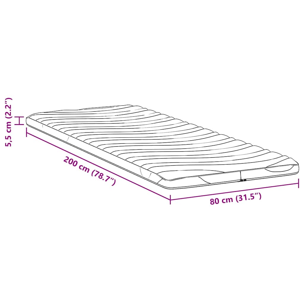 vidaXL Στρώματα Λευκό 80 x 200 cm Λάτεξ