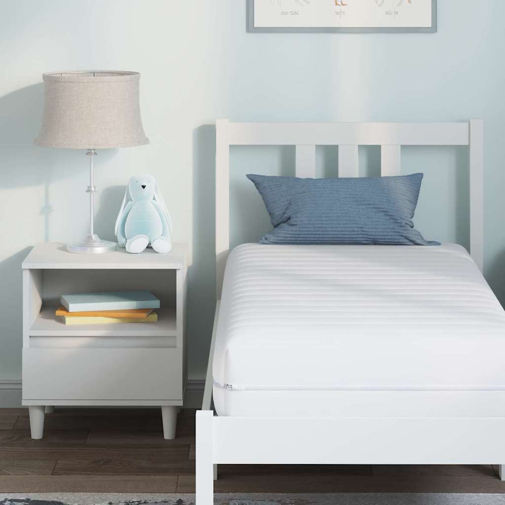 vidaXL Στρώμα με Στρώση Καρύδας Λευκό 60 x 120 cm Τσέπες ελατηρίων