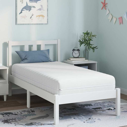 vidaXL Στρώμα Λευκός 80 x 160 cm Τσέπες ελατηρίων