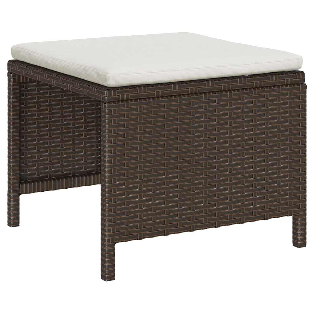 vidaXL Σετ Καναπέ Κήπου 6 pcs Καφέ και κρεμ συνθετικό ρατάν