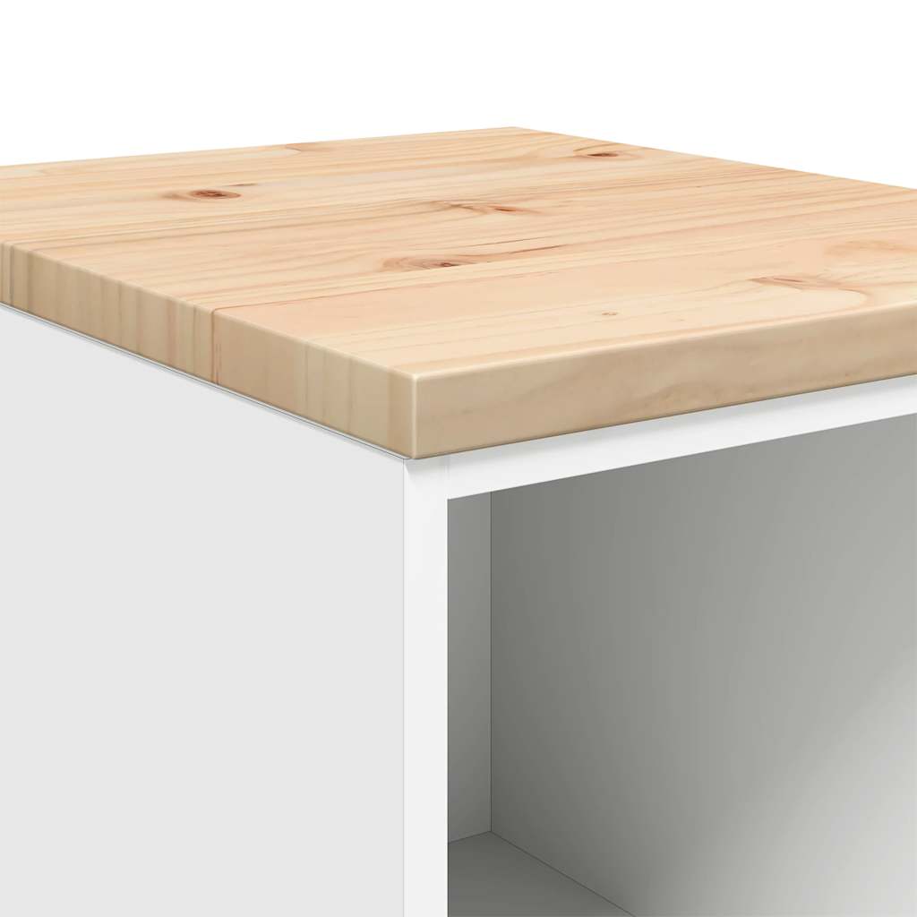 vidaXL ντουλάπι αποθήκευσης γκαράζ Λευκό 40x51x85 εκ μασίφ ξύλο πεύκο