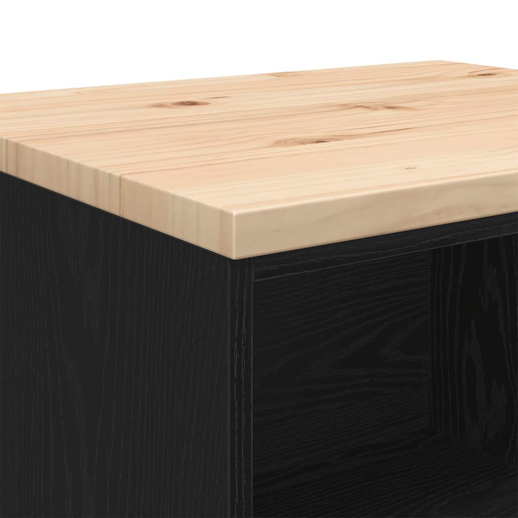 vidaXL ντουλάπι αποθήκευσης γκαράζ μαύρο 60x51x85 εκ μασίφ ξύλο πεύκο