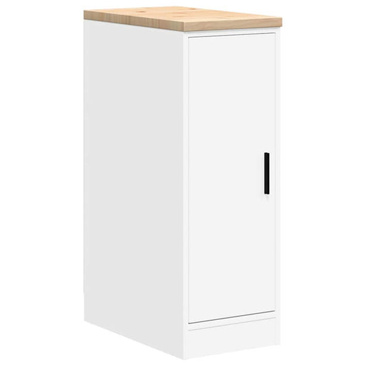 vidaXL ντουλάπι αποθήκευσης γκαράζ Λευκό 30x51x85 εκ μασίφ ξύλο πεύκο